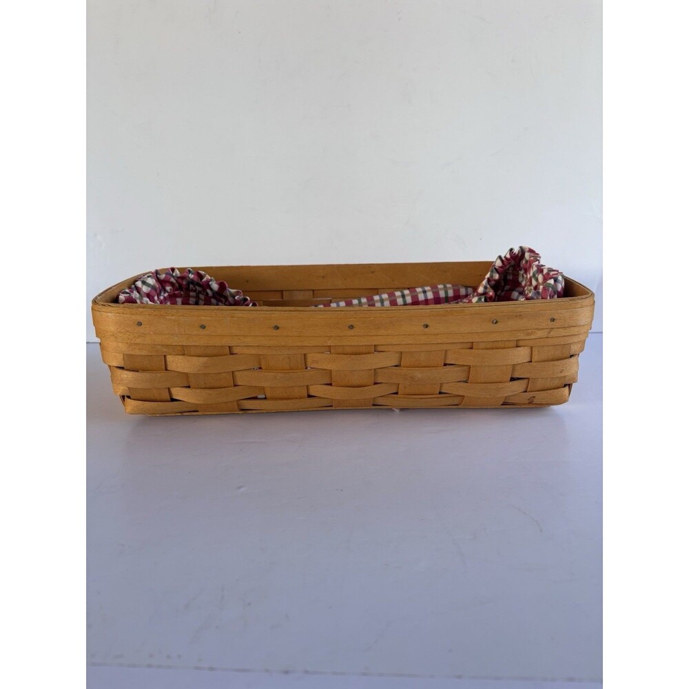Longaberger Rectangle Bread Basket 1999 Liner Protector Set